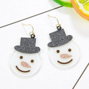 Christmas Snowman Drop Earrings
